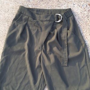 Olive green D-ring wrap pants from H&M